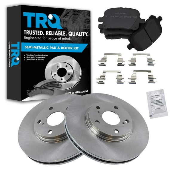 TRQ Front Brake Pad & Rotor Kit Brake Pads Brake Rotor Semi-Metallic Fits Select 1999-2001 Lexus RX300