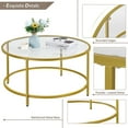 thumbnail image 5 of GMNIU 36 inch Tempered Glass Coffee Table, Simple & Modern Round Clear Coffee Table Center Table for Living Room, Small Space, 5 of 9
