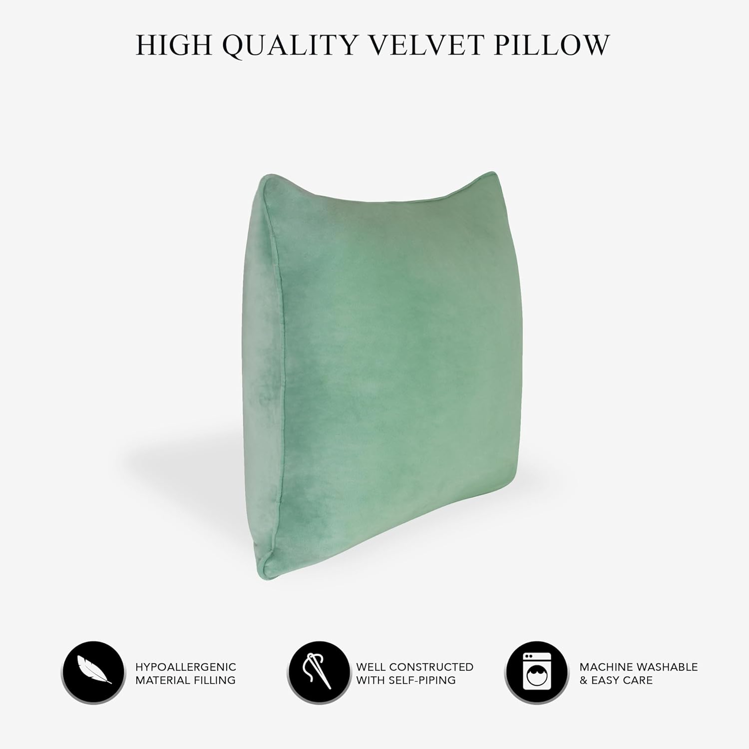 A1HC Hypoallergenic Down Alternative Decorative Throw Pillow, 12x20 in, Rectangular, Pack of 1, Como Green