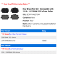 thumbnail image 2 of Rear Brake Pad Set - Compatible with 2019 - 2022 BMW 330i xDrive Sedan 2020 2021, 2 of 2