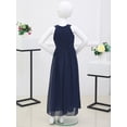 thumbnail image 5 of iiniim Junior Kids Bridesmaid Chiffon Dress Flower Girls Dress Halter Neck Evening Gown for Pageant Wedding Party Dark Navy 14, 5 of 7