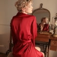 thumbnail image 1 of Hermoso conjunto de pijama sexy de hilo con escote en V profundo y perspectiva de encaje sexy para mujer, 1 of 6