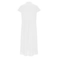 thumbnail image 4 of Busydd Summer Dresses for Women 2025 Trendy Solid Color Button Cotton Linen Dress Lapel Sleeveless Midi Dresses for Women Loose Comfy Casual Sundresses for Women with Pockets White L, 4 of 6