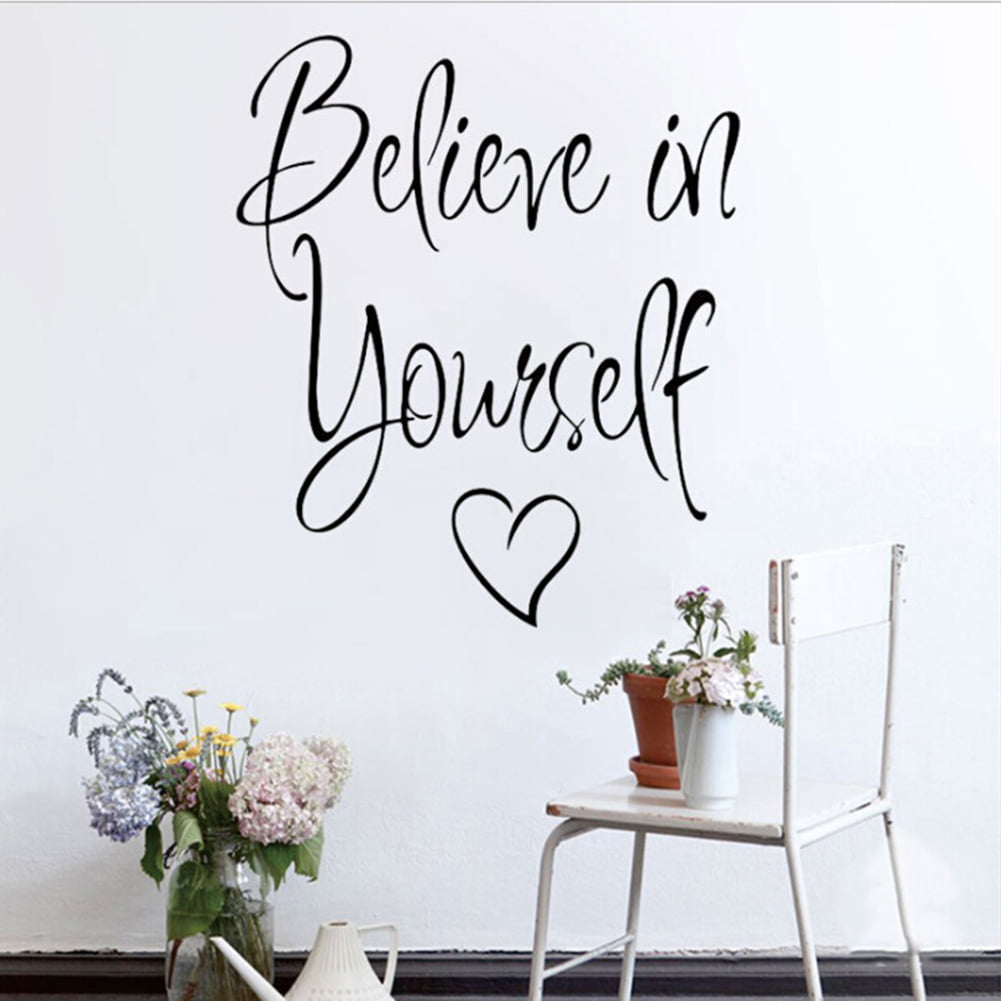 Wall Stickers Decals Quote If you believe in yourself Art Room Removable DIY 