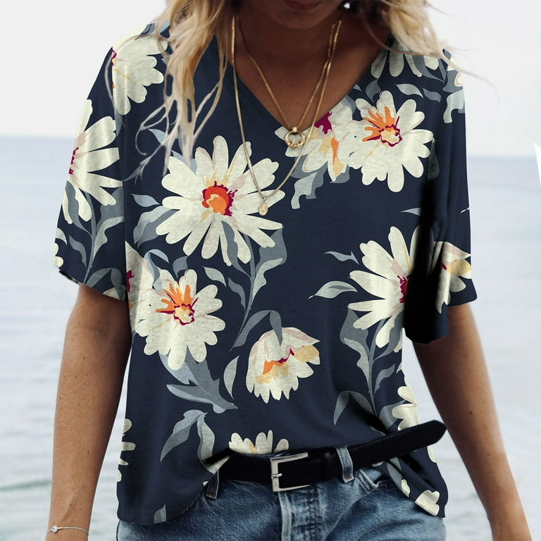 Spring Shirts for Women Womens Summer Short Sleeve Tops Casual