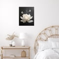 thumbnail image 2 of Zen White Floral Wall Art for Bathroom Flower and Butterfly on Black Canvas Wall Art Modern Framed Wall Art Yoga Spa Spiritual Wall Art Paintings for Living Room Bedroom Decor,16L X 12W inches, 2 of 6