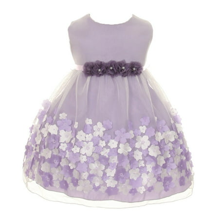 Baby Girls Lavender Taffeta Flowers Sleeveless Easter Dress 18M