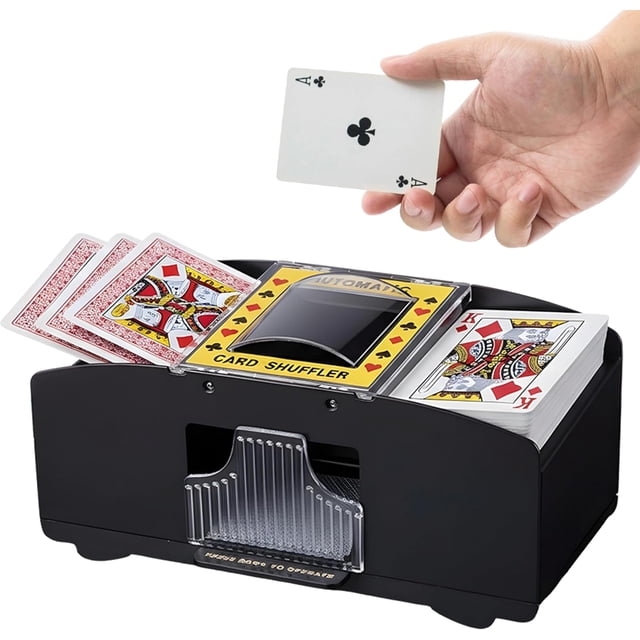 Barajador Automático de Cartas Eléctrico Máquina Mezcladora con Batería Compatible con Poker UNO Blackjack y Solitario