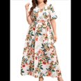 thumbnail image 1 of Vestido de Verano Holgado Informal de Corta con Corte A y Corte en A para Mujer, Talla Grande Crema XL, 1 of 10