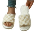 thumbnail image 5 of Slippers for Women All-Match Plus Size Round Open Toe Warm Comfort Slippers Soft Slipsole Slides with Breathable Lining Fall Winter Daily Leisure Footwear for Ladies Juniors & Teens, 5 of 7
