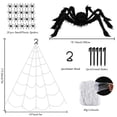 thumbnail image 2 of 79" Giant Halloween Spider with 16.5ft Triangle Large Web Fake Scary Hairy Spiders Props for Halloween Decorations, 2 of 6