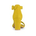 thumbnail image 3 of BLISSFUL STEP Women's Shoes Ankle Strap Block Heel Buckle Open Toe Sandals Yellow 7.5, 3 of 8