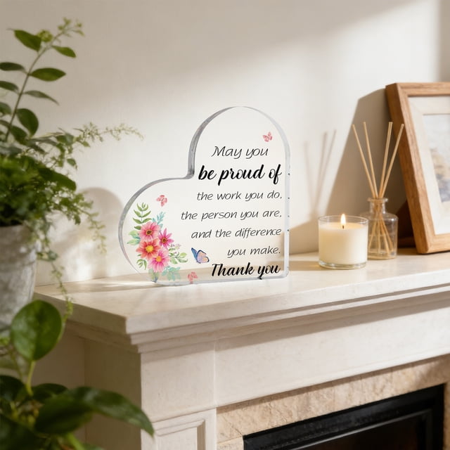 Decoración del hogar, decoración de habitaciones, decoración de paredes Adorno de bendición en forma de corazón de acrílico Decoraciones acrílicas