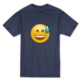 thumbnail image 1 of Embarrassed Medium Front Emoji Men's Navy Heather T-shirt, 1 of 1