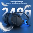 thumbnail image 2 of FONHAID Gaming Headset for PC, PS5, Xbox Series X/S, Xbox One, Switch, MAC, Xbox Headset with Noise Canceling Microphone, Over-Ear Gaming Headphones for Ultralight Weight, Black&Blue, 2 of 8