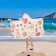thumbnail image 5 of Cute Cherry Print Hooded Beach Towel Kids Bath Towels Quick Dry for Pool Swiming 50" x 23.5" Microfiber Soft Bathrobe, 5 of 7