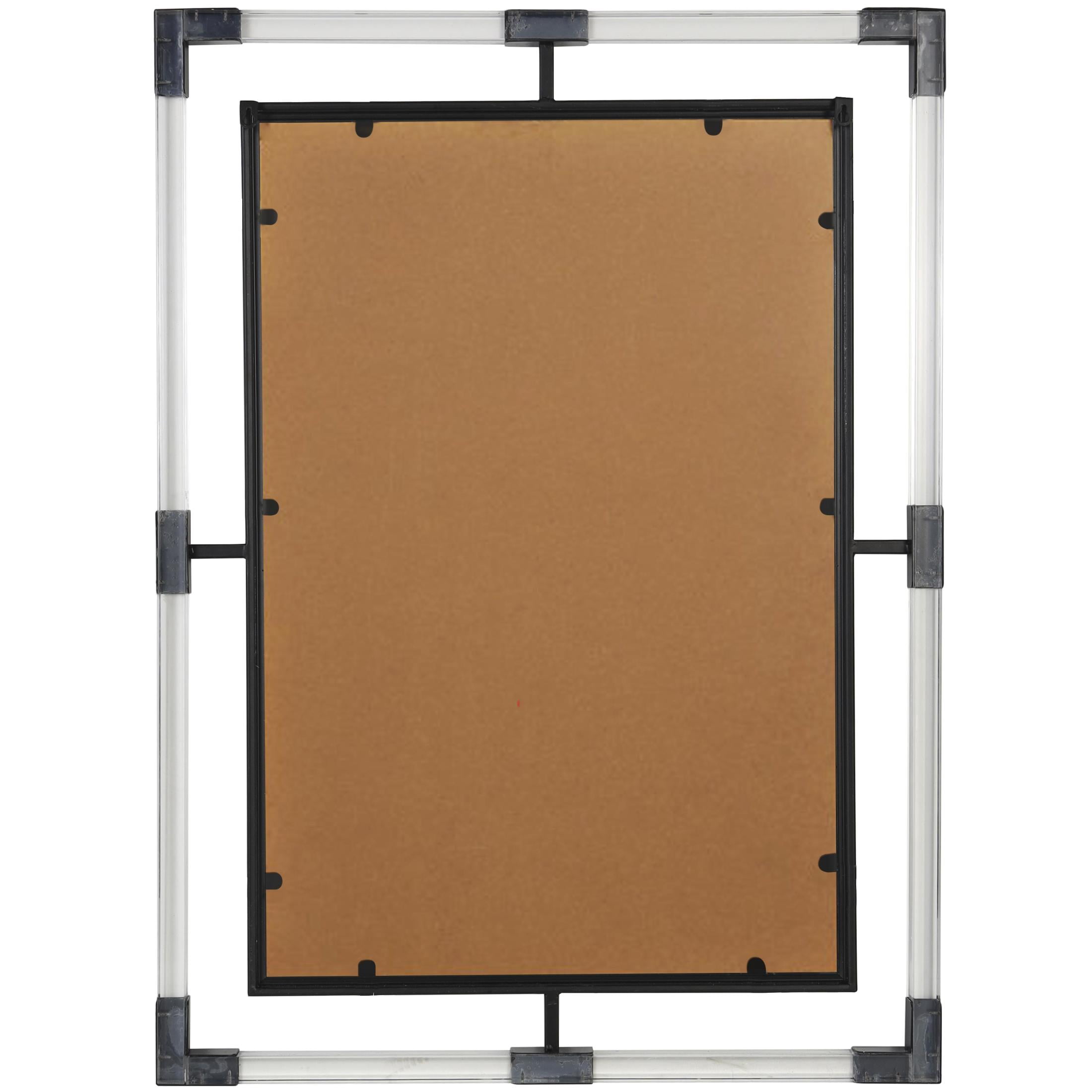 DecMode 28" x 38" Black Double Framed Wall Mirror with Acrylic Frame