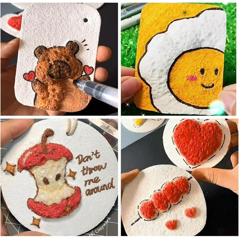 Kit De Pintura Mágica Puffy 3D – 10 Lienzos Con Textura Espumosa, Rotuladores Y Caballete, Manualidades Para Niños