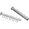 thumbnail image 2 of The Beadsmith Silver-Plated Tube Clasps - 5-Strand Magnetic Jewelry Slide Connectors, 32 mm, 24pc, 2 of 6