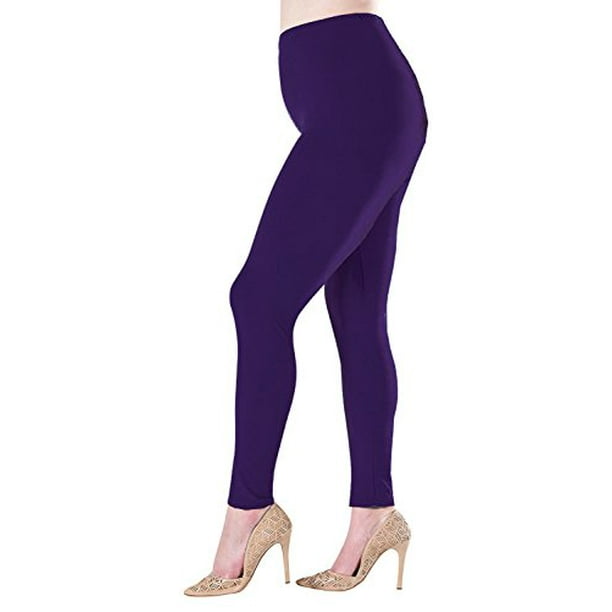 LMB - Plus Size Extra Soft Leggings for Tall and Curvy - Deep Purple ...