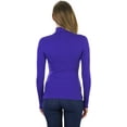 thumbnail image 2 of ToBeInStyle Women's Soft Cotton Long Sleeve Turtleneck Sweatshirt - Lazuli Blue - Large, 2 of 7