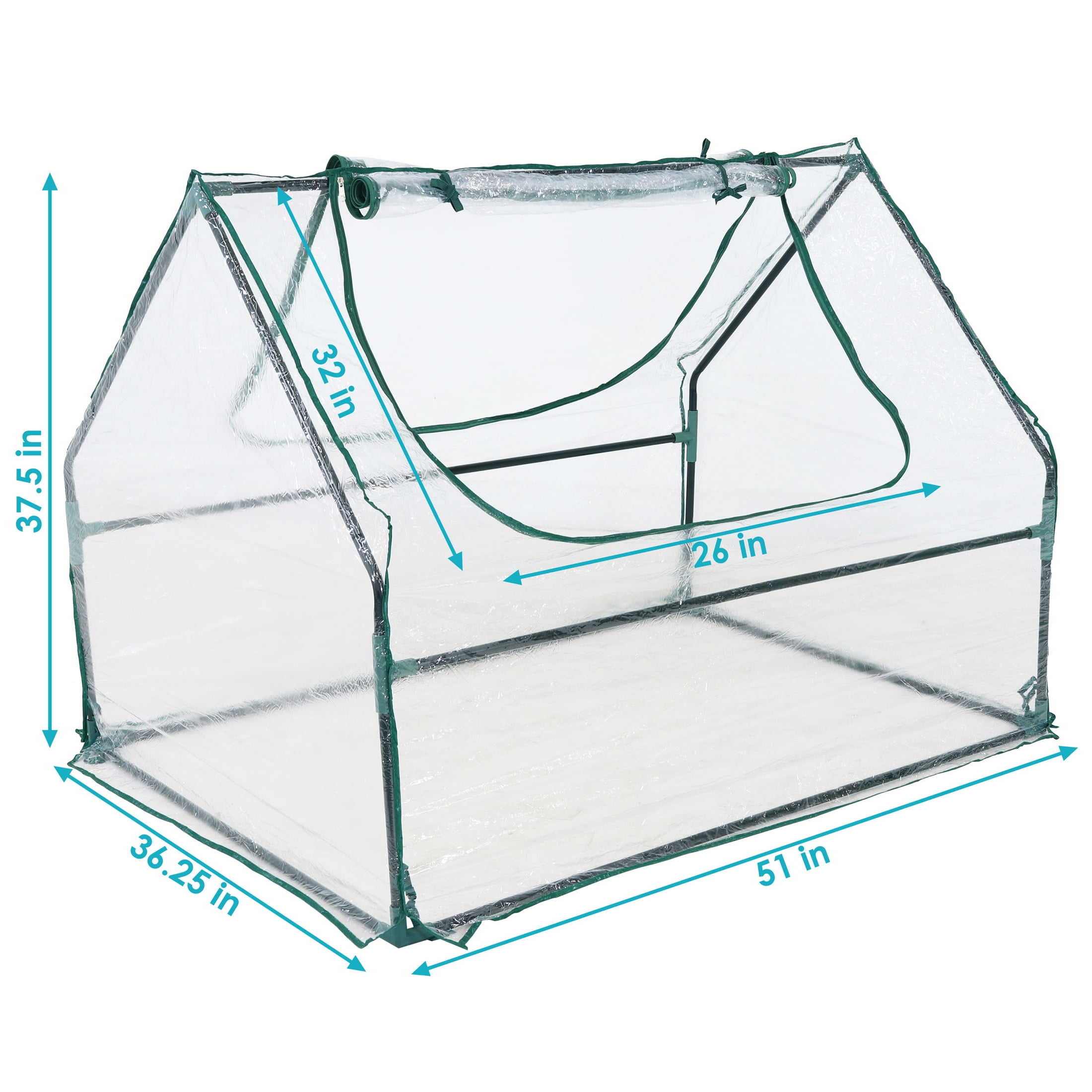 Sunnydaze 4' x 3' x 3' Outdoor Portable Mini Greenhouse, Clear Cover