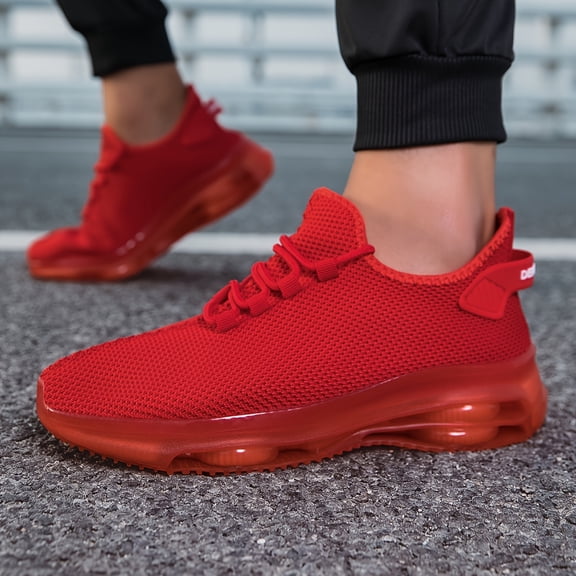 Men’s Breathable Running Sneakers Lightweight Air Cushion Walking Shoes with Non Slip Sole for Gym Tennis Jogging Travel Fitness and Everyday Casual Wear