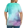 thumbnail image 5 of YanHoo Womens Summer Tops Tie Dye Graphic Short Sleeve Casual Shirts Criss Cross V Neck Basics Tee Trendy 2026 Plus Size Tshirt Sky Blue,XXXXL, 5 of 7