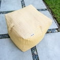 thumbnail image 5 of Big Joe Square Ottoman Weatherproof Bean Bag Footrest, Natural Basket Weave, Breathable Weather Resistant Fabric, 2 feet, 5 of 6