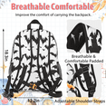 thumbnail image 4 of Herdesigns Halloween Bat Backpack with Lunch Box Black and White Bat Lightweight Large Travel Work Laptop Backpacks Set Casual Daypacks, 4 of 8