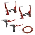 thumbnail image 1 of Juego de frenos V-Brake para bicicleta de aluminio rojo anodizado con palancas de freno rojo anodiza, 1 of 7