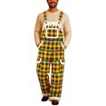 thumbnail image 3 of IWRICH Christmas Overalls for Men Xmas Santa Plush Jumpsuit with Pockets Adjustable Straps Straight Leg Festive Workwear Yellow XL, 3 of 6