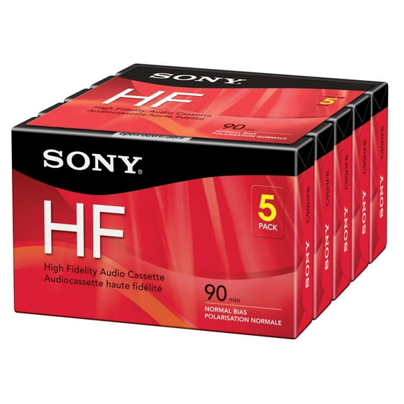 Grabadoras de casete Sony 5C90HFR, 90 minutos, HF, 5 ladrillos