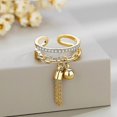 thumbnail image 3 of Open Dainty Rings -Gold Plated Cubic Zirconia Circle Rings Jewelry Accessory Gifts for Women, 3 of 4