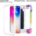 thumbnail image 2 of Compatible with iPhone X/iPhone Xs Case 5.8 Inch with Magnetic Car Mount Ring Stand, Heavy-Duty Military Grade Shockproof Phone Cover for iPhone X/XS. (Rainbow White), 2 of 14