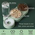 thumbnail image 2 of Comedero para gatos con doble elevación, inclinable 15°, antivómitos, 3 en 1, automático, con depósito de agua, disponible para gatos y cachorros (verde), 2 of 5