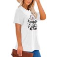 thumbnail image 2 of XCHQRTI Women Happy Easter Shirts Short Sleeves Plus Size T shirt Tops, 2 of 9