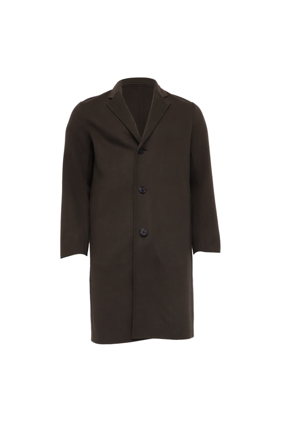 Pre-Owned Theory Single-Breasted Coat in Brown Wool