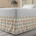 thumbnail image 1 of Elephant Bed Skirt, Tropical Mammals and Monstera Leaves Exotic Jungle Animals Zoo Boho, Elastic Bedskirt Dust Ruffle Wrap Around for Bedding Decor, 4 Sizes, Pale Salmon and Marigold, by Ambesonne, 1 of 2