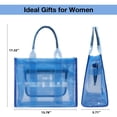 thumbnail image 3 of XXXFLOWER Clear Tote Bag for Women - PVC The Tote Bag Crossbody Bags Zipper Closure for Stadium, Travel, Beach(Dark Blue), 3 of 9