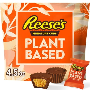 Reese's Miniatures Plant Based Oat Chocolate Confection Peanut Butter Cups Candy, Bag 4.5 oz
