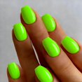 thumbnail image 1 of Press On Nails JOYVVEW Cuadrado corto verde brillante para mujer, 1 of 7