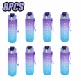 thumbnail image 1 of 900ml Sports water Bottle High Temperature Resistant Graduated Straw Cup Rainbow Frosted Progressive Color Water Cup Plastic Cup, 1 of 7