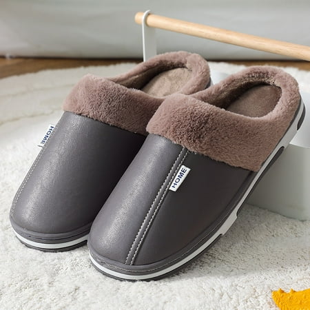 

Unisex Slippers Foam Memory House Outdoor Indoor Shoes Slip-on Sole Clog Plush Anti-Skid Comfort Fleece Lining Fuzzy Cotton Waterproof Slippers for Womens Mens