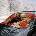 thumbnail image 2 of FOR U DESIGNS Cat Maple Leaf Print Thicken Car Windshield Snow Cover, All-Weather Auto Winter Frost Cover Waterproof Sunshade Snow Cover, 55.9 × 37.7 inches, Fits Truck, Van, SUV, 2 of 6