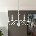 thumbnail image 2 of Livex Lighting  Windsor 5-light Mini Chandelier - 24"Dia. x 13"H Antique White Antiqued Brass, 2 of 14