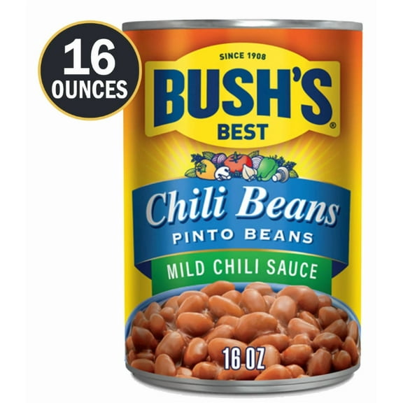 Bush's Chili Beans, Canned Pinto Beans in Mild Chili Sauce, 16 oz Can ( CASE OF 8 )