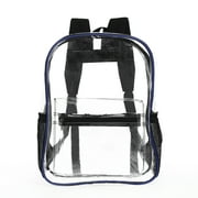 Heavy Duty Clear Transparent Backpack See Through Book-bag with Multi-color Choices for School, Sports, Stadium and So On