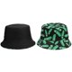 thumbnail image 2 of Sombrero de pescador reversible unisex con estampado de doble cara, negro Feliz Sencillez, 2 of 3