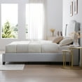 thumbnail image 2 of Hampton Linen Fabric Upholstered King Platform Bed in Light Blue, 2 of 2